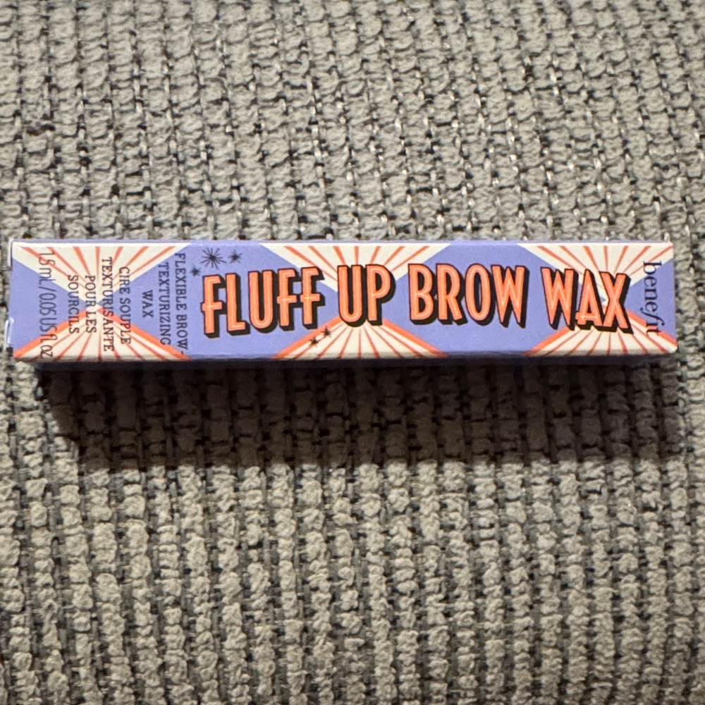 Benefit Fluff Up Brow Wax in Purple and Orange Packaging